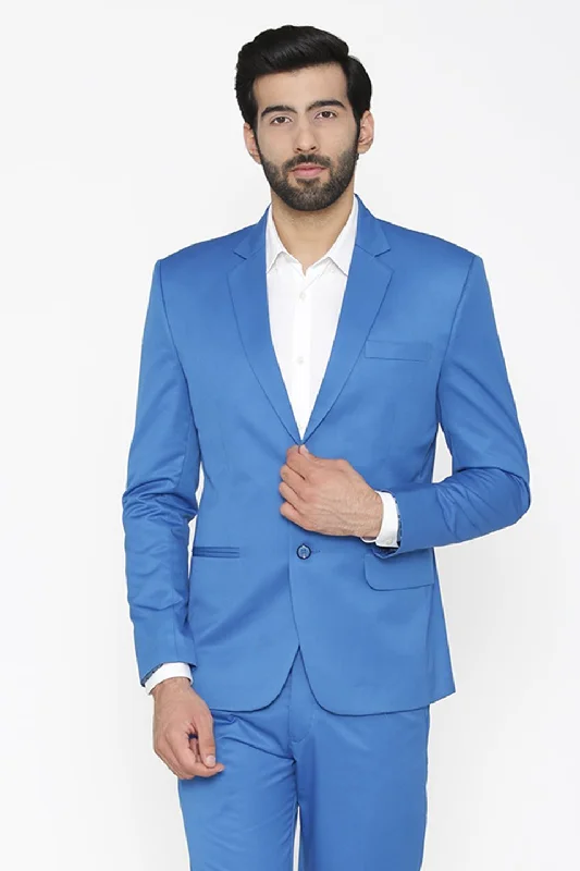 Polyester Cotton Light Blue Blazer Casual Men's Japanese 