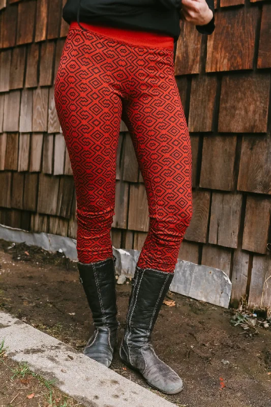 Amazonia Leggings - Red Polished Men's Silk