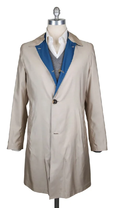 Kiton Beige Reversible Raincoat Tailored