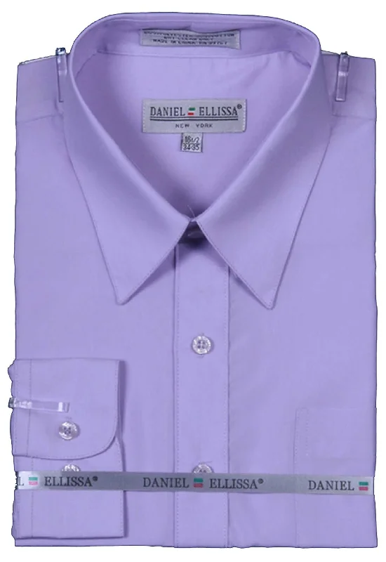 Men's Basic Dress Shirt  with Convertible Cuff -Color Lilac Hip Men's Urban