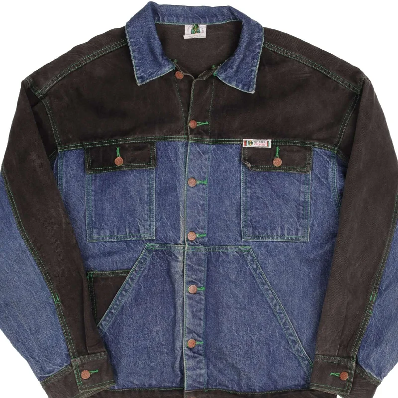 VINTAGE 1990S CROSS COLOURS HIP HOP DENIM JACKET SIZE 1  XL MADE IN USA Cclassic Men's Tweed