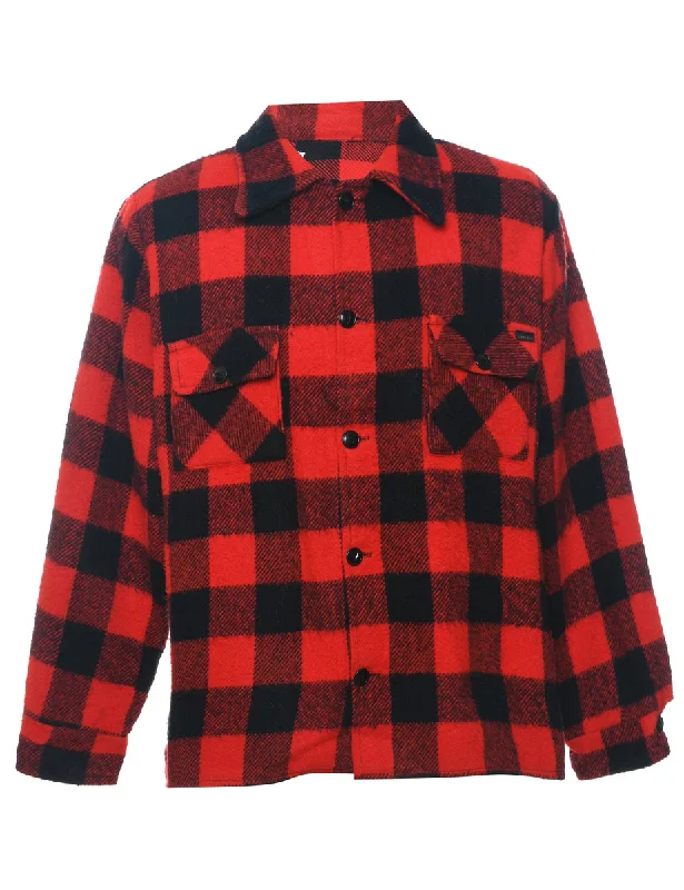 Red Buffalo Check Black & Red 1990s Shirt - L Streetwear Style