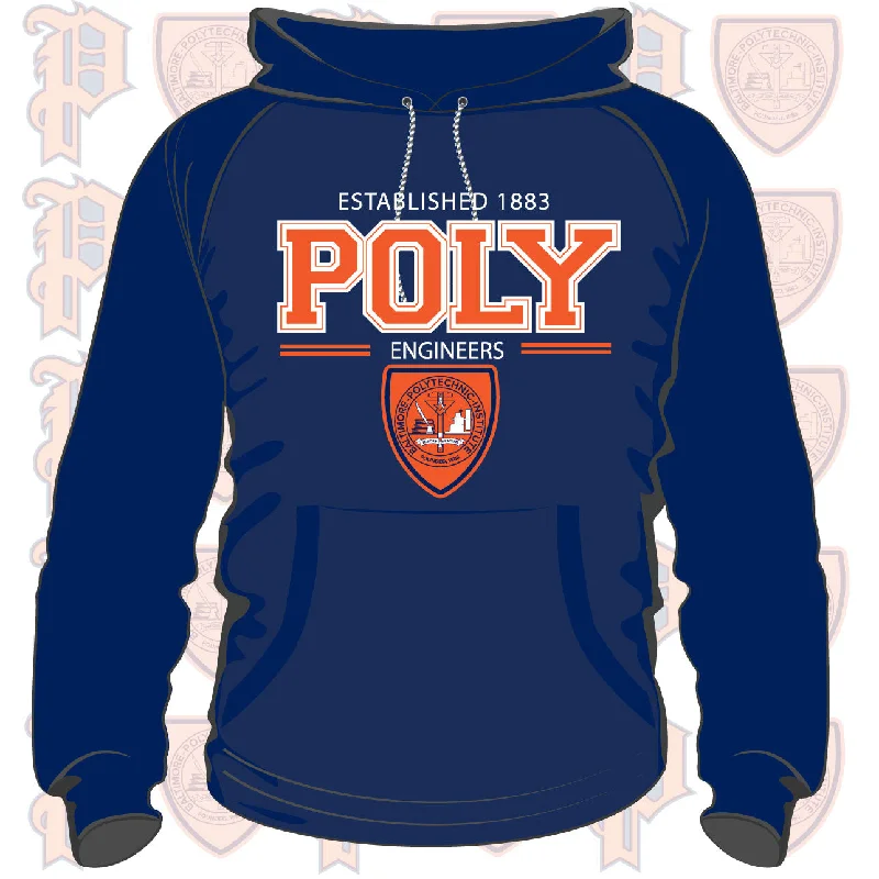 Baltimore Polytechnic Institute | POLY CREST LOGO Unisex Hoodie -DK- Vacation