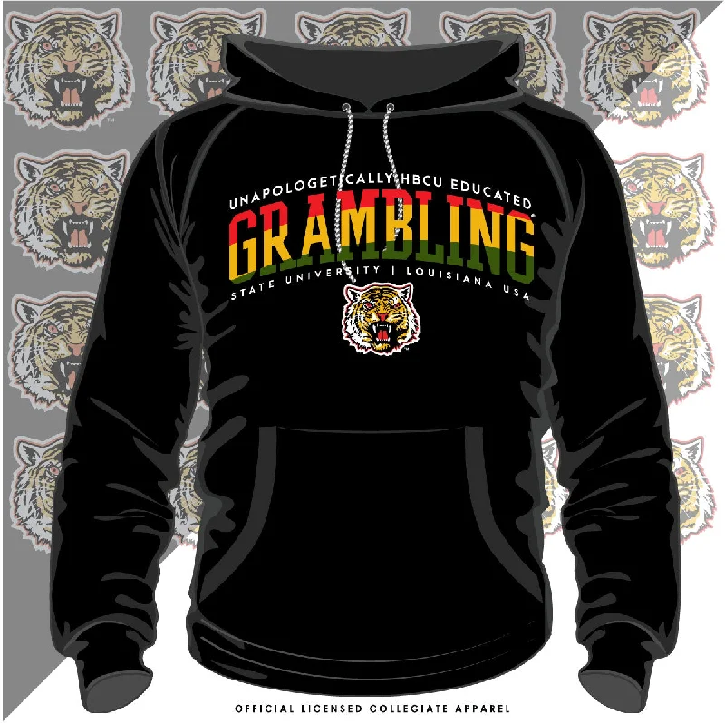 Grambling State | 1892 Selassie RASTA Colors Arch Black Unisex Hoodie (Z) Traditional Men's Country