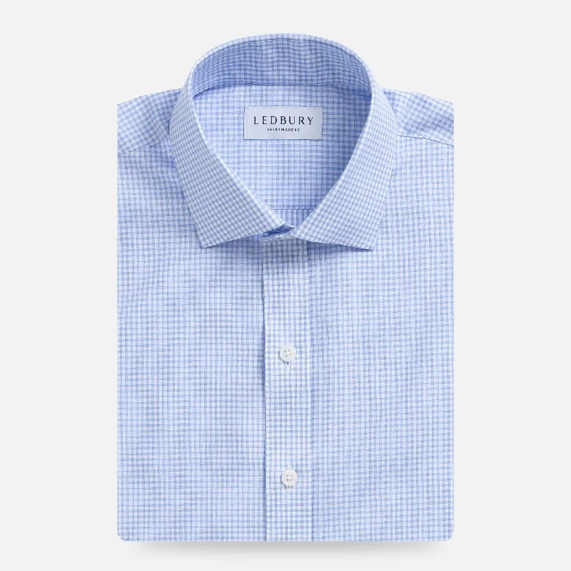 The Blue Kent Gingham Custom Shirt Youthful Men's Pop