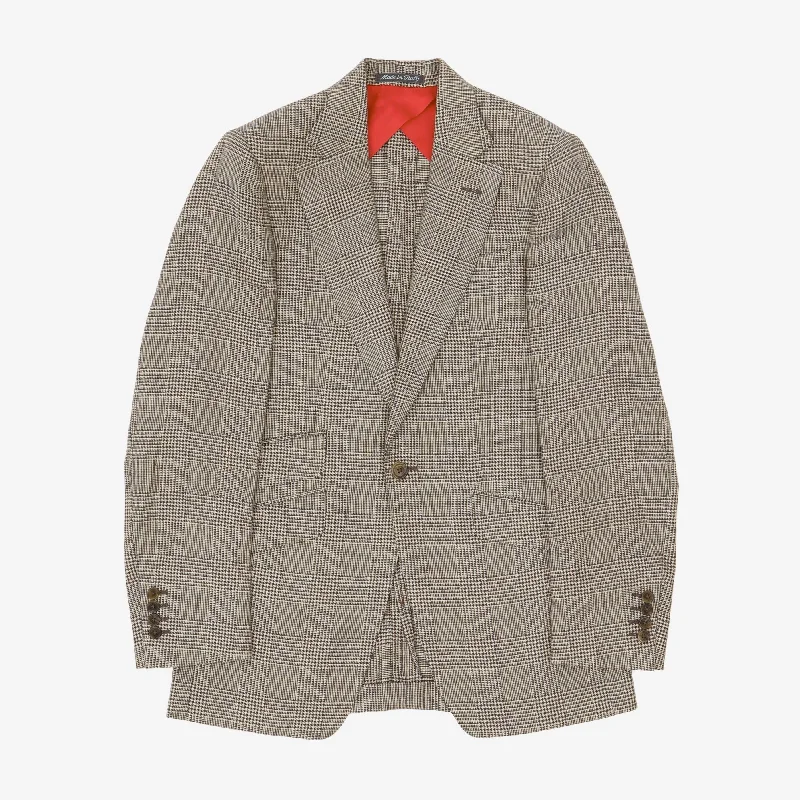 Linen Prince of Wales Barchetta Signature Blazer Street