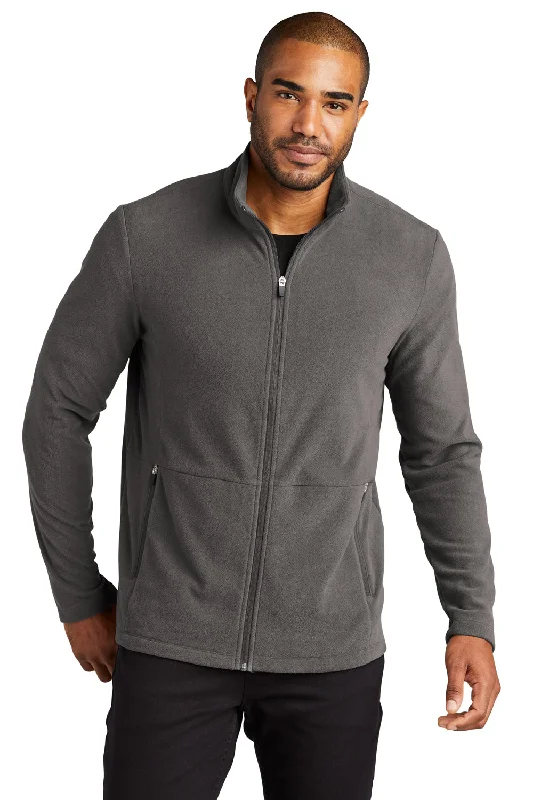 Port Authority Mens Accord Pill Resistant Microfleece Full Zip Jacket - Pewter Grey Tough Men's Tactical