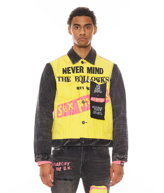 TYPE II JACKET WITH ZIP OFF SLEEVES "SEX PISTOLS" IN BOLLOCKS Dynamic Men's Moto