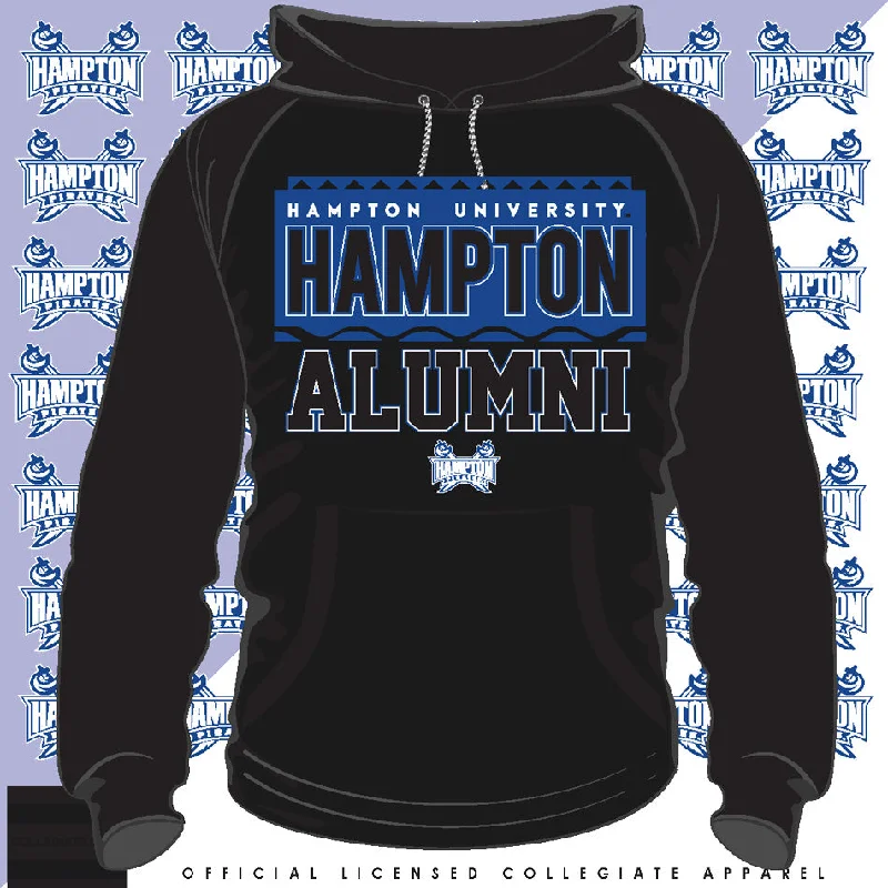 Hampton U | 90s ALUMNI Black Unisex Hoodie (**) Practical Men's Quick