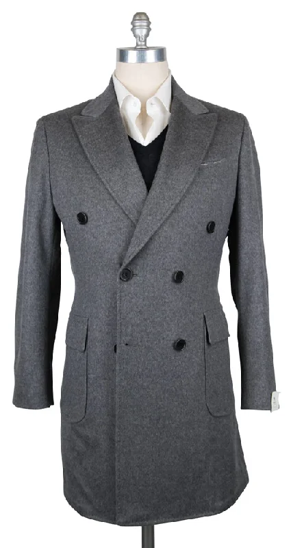 Luigi Borrelli Gray Coat Dynamic Men's High