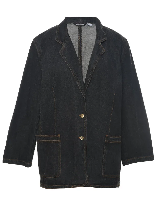 Button Front Denim Jacket - M Traditional Men's Wool