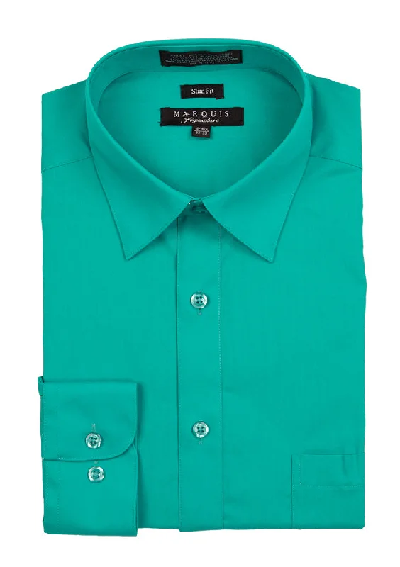 Marquis 009SL Dress Shirt Slim Fit Emerald Green Cozy Men's Winter