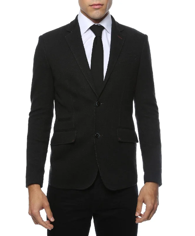 Daytona Black Stretch Slim Fit Blazer Sophisticated Men's French