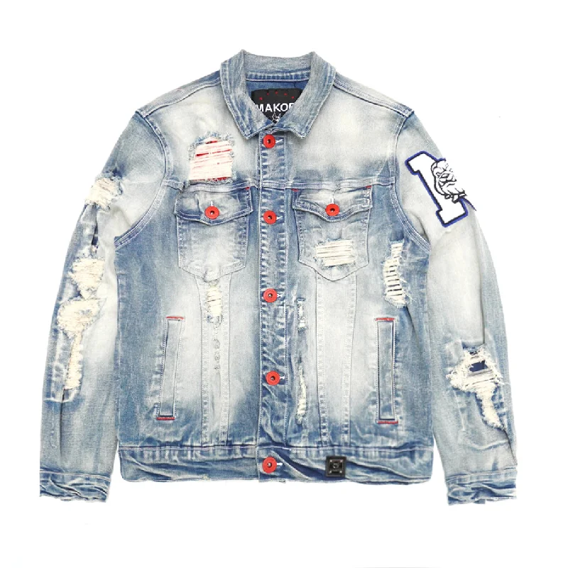 M1090 Leaders Denim Jacket - Light Wash Elegant Men's Cashmere