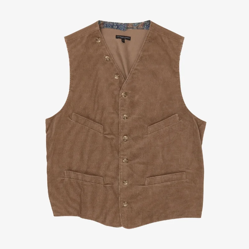 Corduroy Waistcoat Cool Men's Distressed