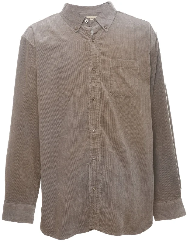 Light Brown Shirt - L Minimalist Men's Casual 