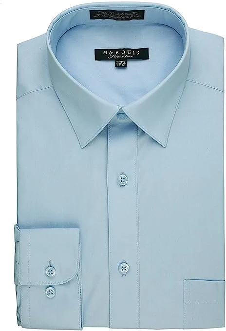 Marquis 009 Dress Shirt Regular Fit Light Blue Cozy Men's Sherpa