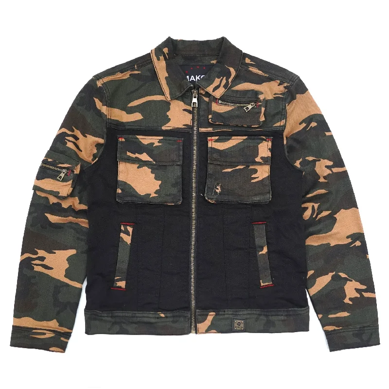 M1030 Aries Cargo Denim Jacket - Black/Camo Traditional Men's Country