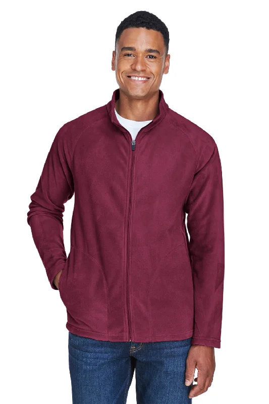 Team 365 Mens Campus Pill Resistant Microfleece Full Zip Jacket - Maroon Modern Men's 