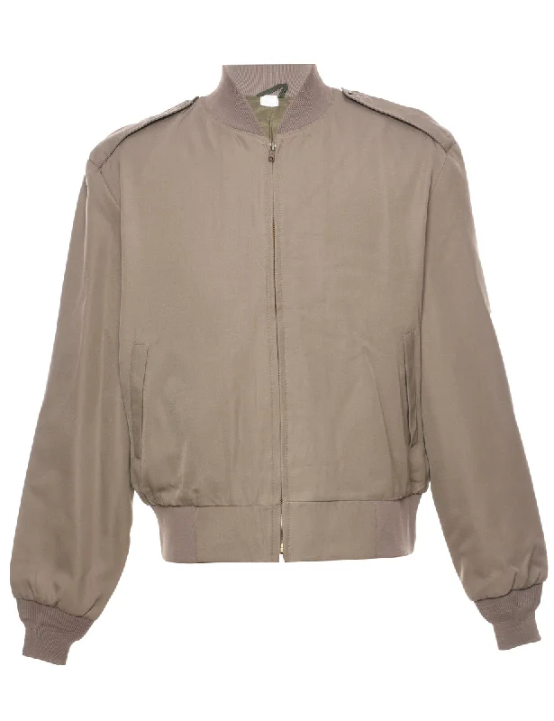 Beige Bomber Jacket - L British Gentleman Style