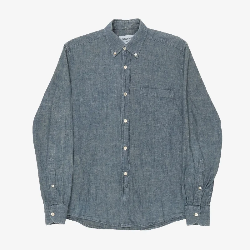 Chambray Shirt Sleek Men's Metallic