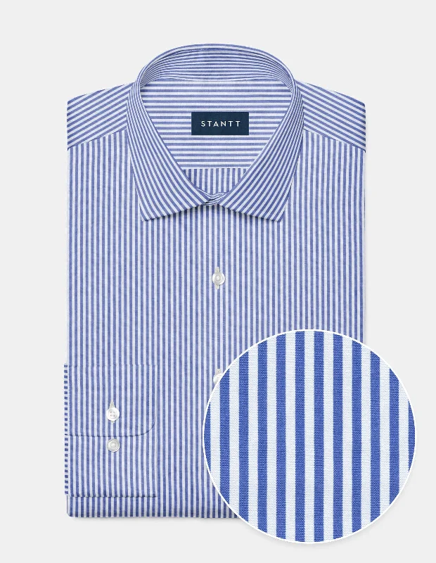 Cobalt Blue Bengal Stripe Trendy Men's Scandinavian