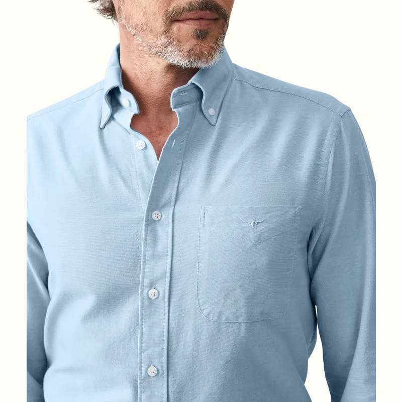 R.M.Williams - Collins Shirt - Oxford - Light Blue Cool Men's Distressed