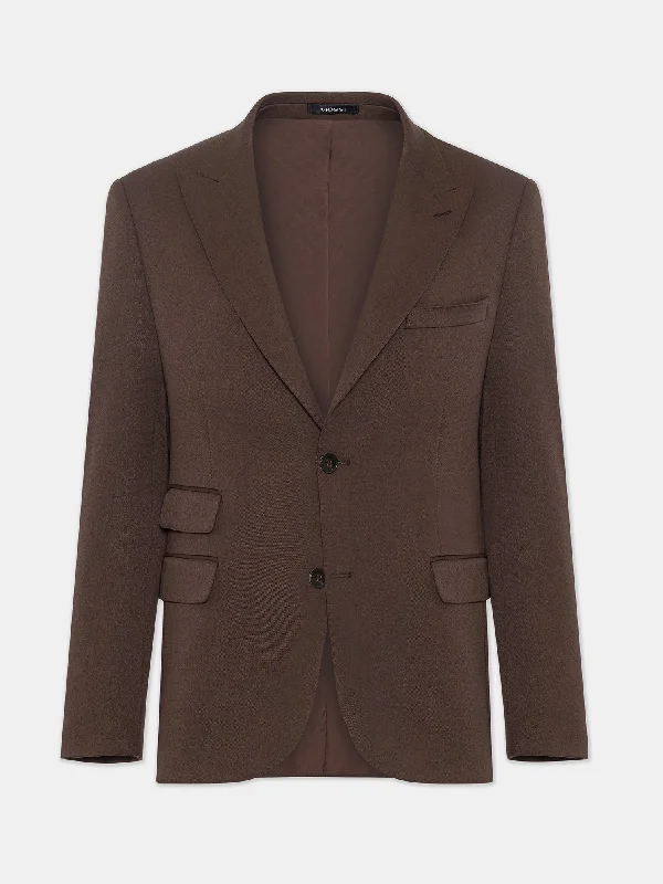 Donazi Brown Single Breasted Blazer Masculine Men's 