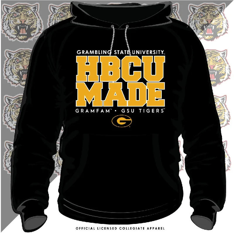 Grambling State | HBCU MADE Black Unisex Hoodie (Z) Cool Men's Distressed