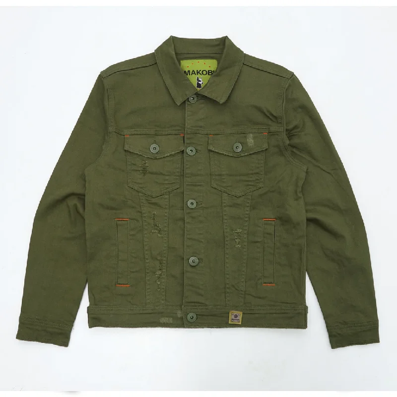 M1026 - Makobi Core Denim Jacket - Olive Sophisticated Men's 