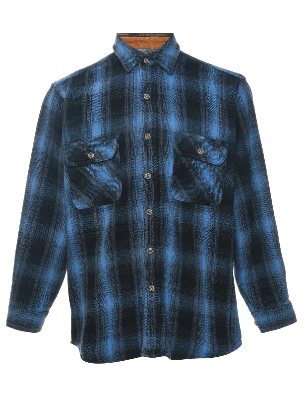 Blue & Black Flannel Checked Shirt - M Vacation