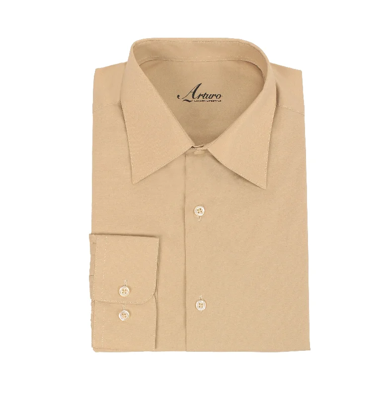 Arturo 100 Modern Fit Dress Shirt Tan Preppy Men's College