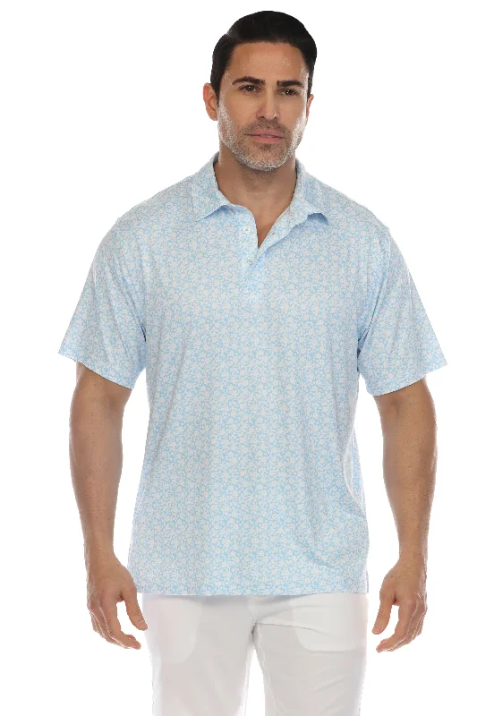 Casual Dry-Fit Polo Shirt Floral Print Athletic Men's High