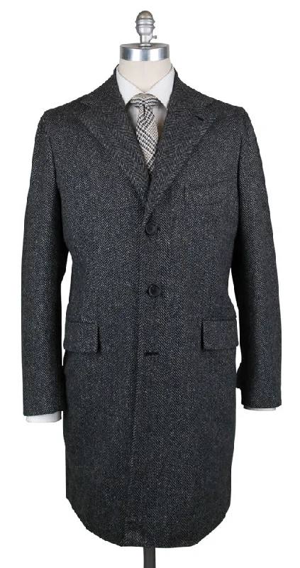 Orazio Luciano Gray Coat Hip Men's Retro