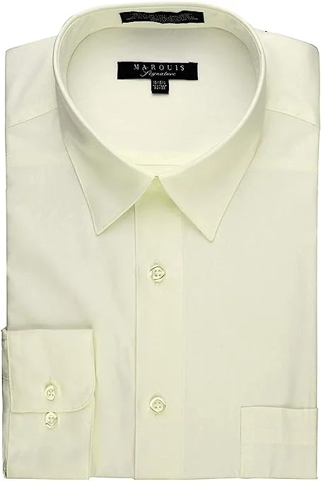 Marquis 009 Dress Shirt Regular Fit Ecru Sleek Men's Contemporary 