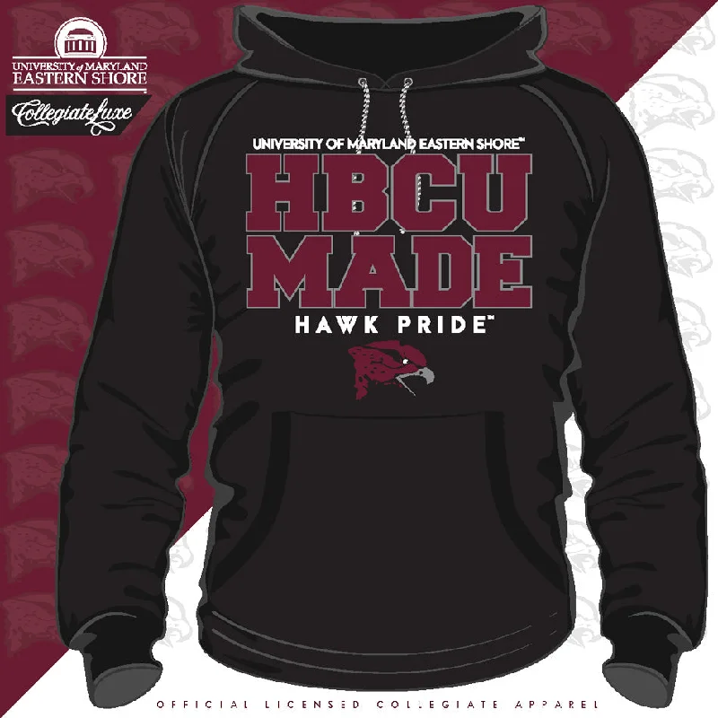 Maryland Eastern Shore | UMES | HBCU MADE Black Unisex Hoodie -DK- Sleek Men's Contemporary 