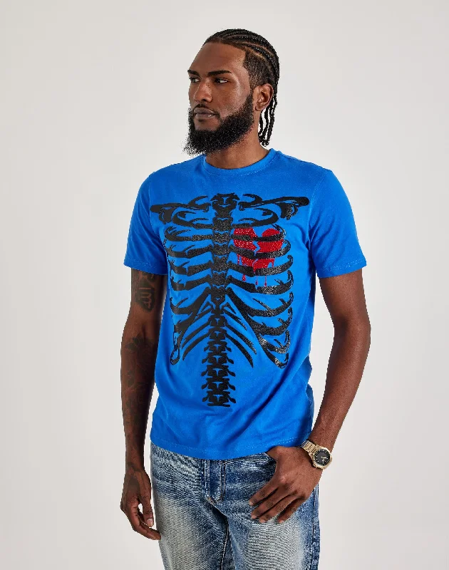 Roku Studio Skeleton Chest Tee Minimalist Men's Casual 