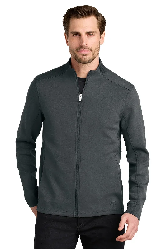 Ogio Mens Transcend Fleece Full Zip Jacket - Tarmac Grey - New Sleek Men's Metallic