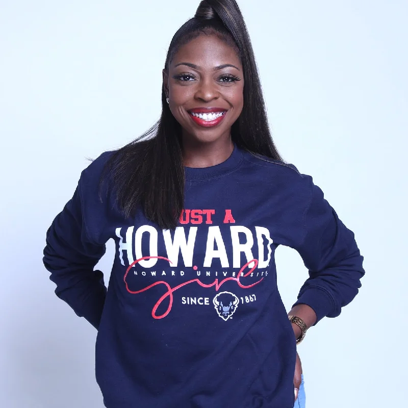 HOWARD | Just A Girl Navy unisex Sweatshirt (N) Polished Men's Silk