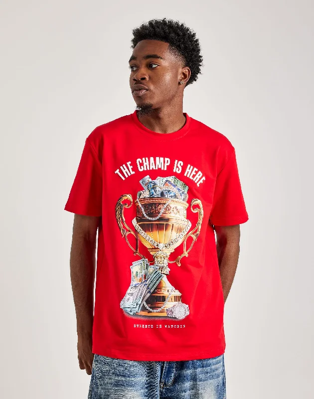 Streetz Iz Watchin The Champ Is Here Tee Traditional Men's Wool