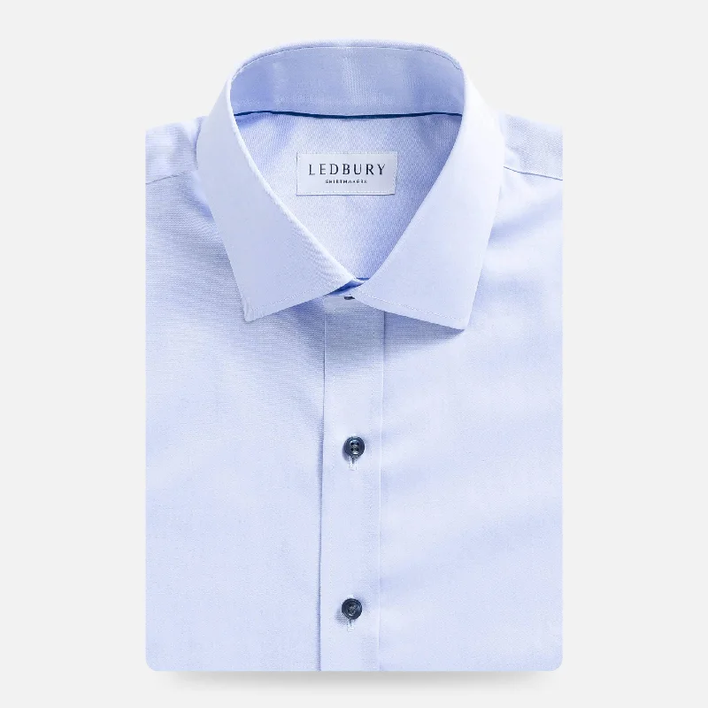 The Blue Madison Fine Twill with Navy Buttons Custom Shirt Tough Men's Military