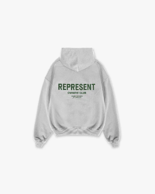 Represent Owners Club Hoodie - Ash Grey/Racing Green Cclassic Men's Tweed