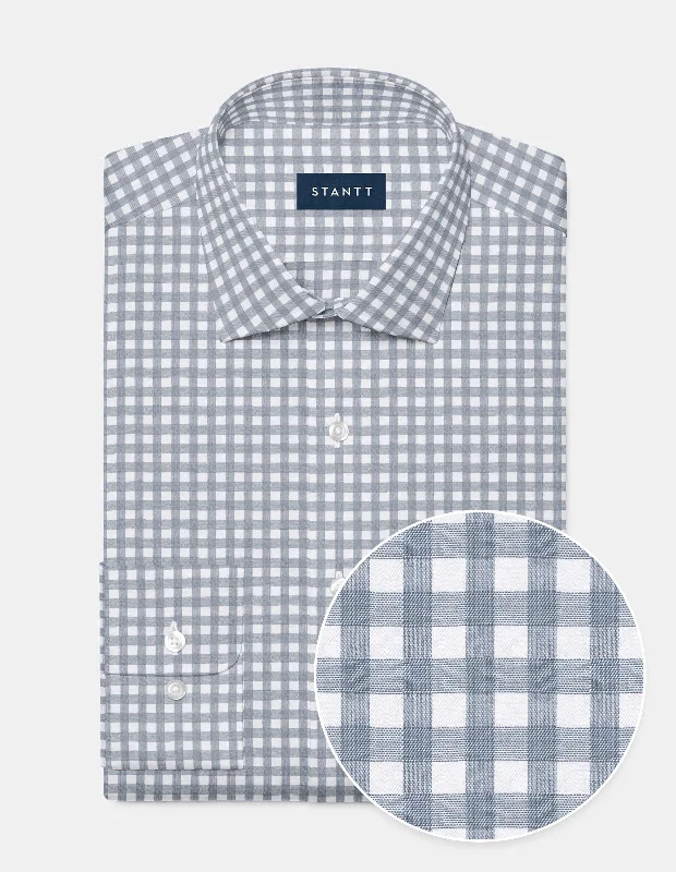 Bishop Cool Grey Gingham Modern Men's 