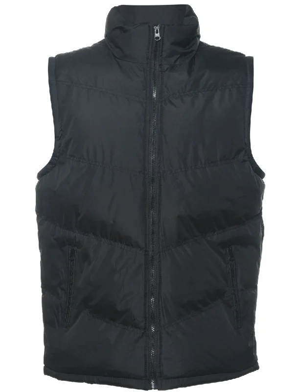 Black Puffer Vest - L Dapper Men's Bow