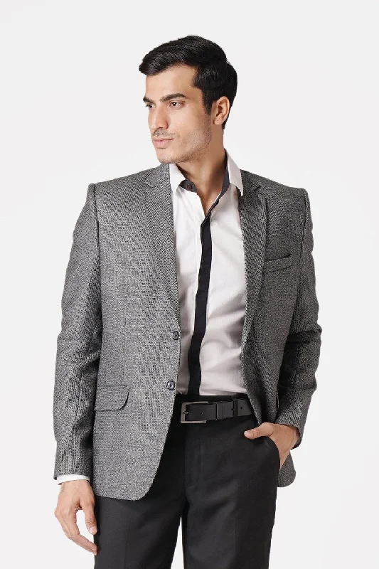 Tweed Grey Blazer Modern Men's Tech