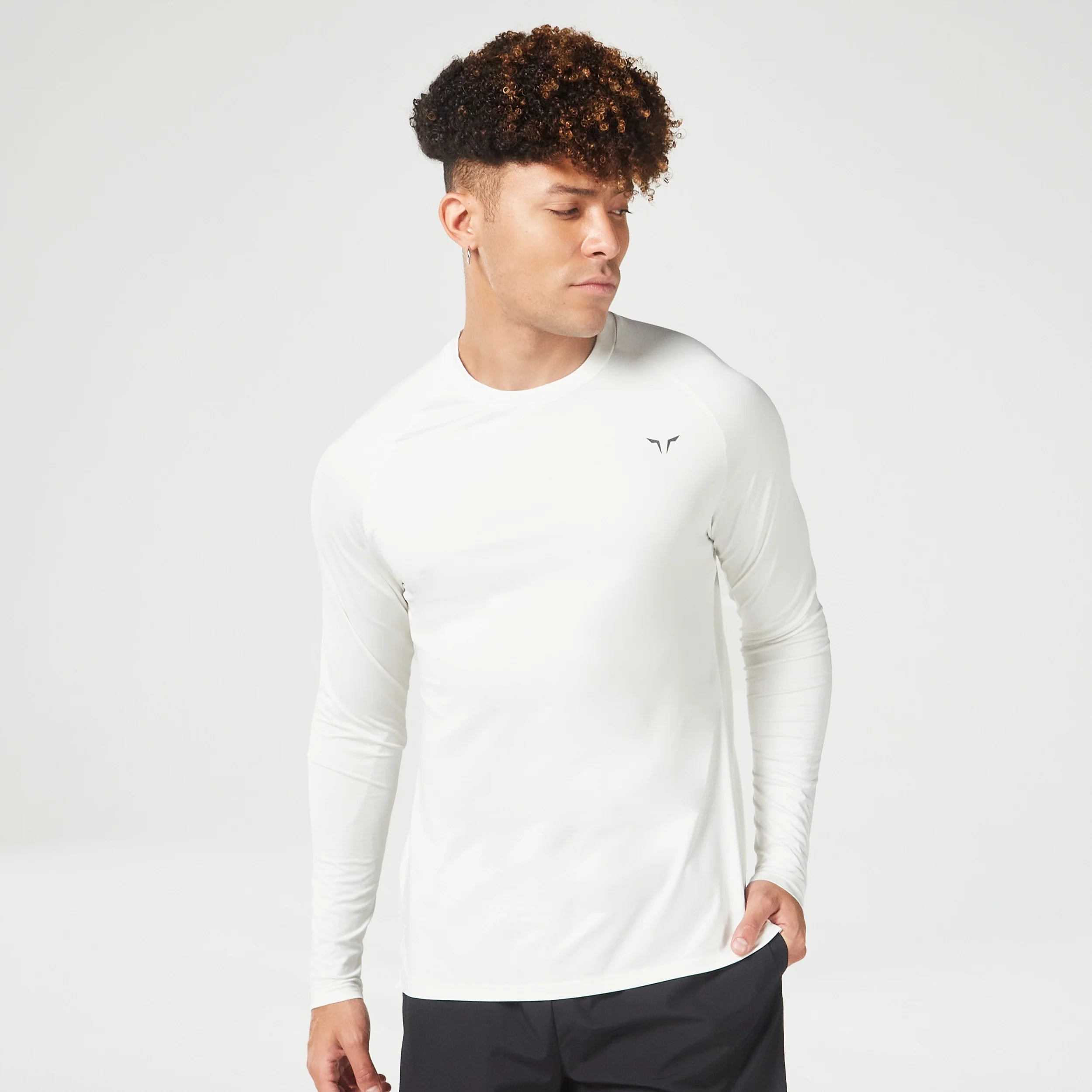 Essential Ultralight Full Sleeves Tee - Pearl White Stylish Men's Neon