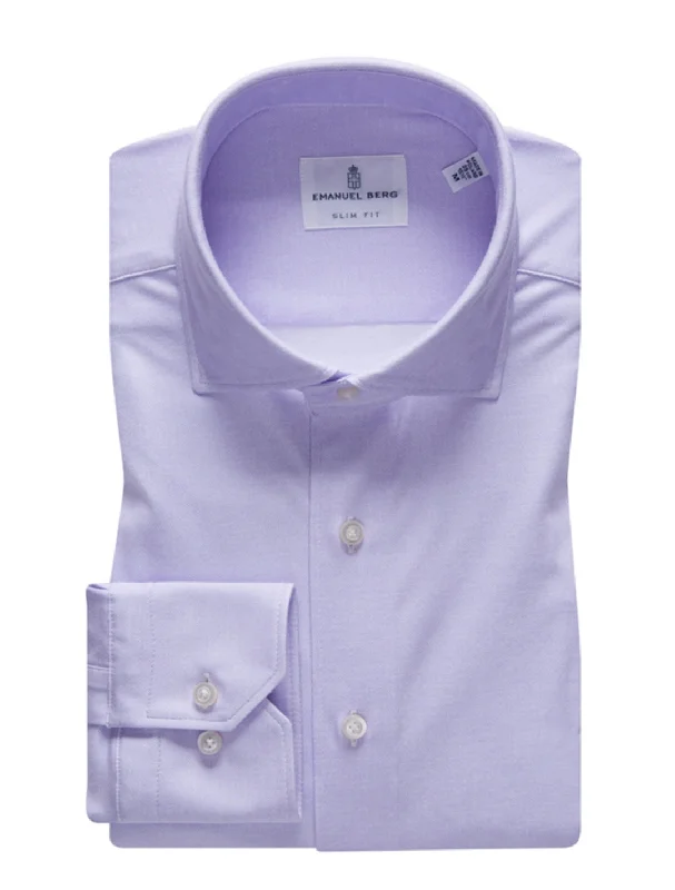 Modern 4Flex Stretch Knit Shirt SF17641 Light Purple Sleek Men's Contemporary 