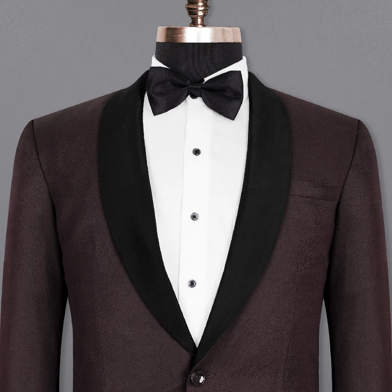 Aubergine Tuxedo Wool Rich Blazer Organic