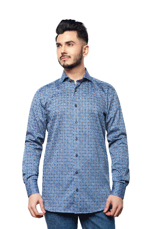 Long Sleeve Sport Shirt FB 83 Modern Men's Geometric