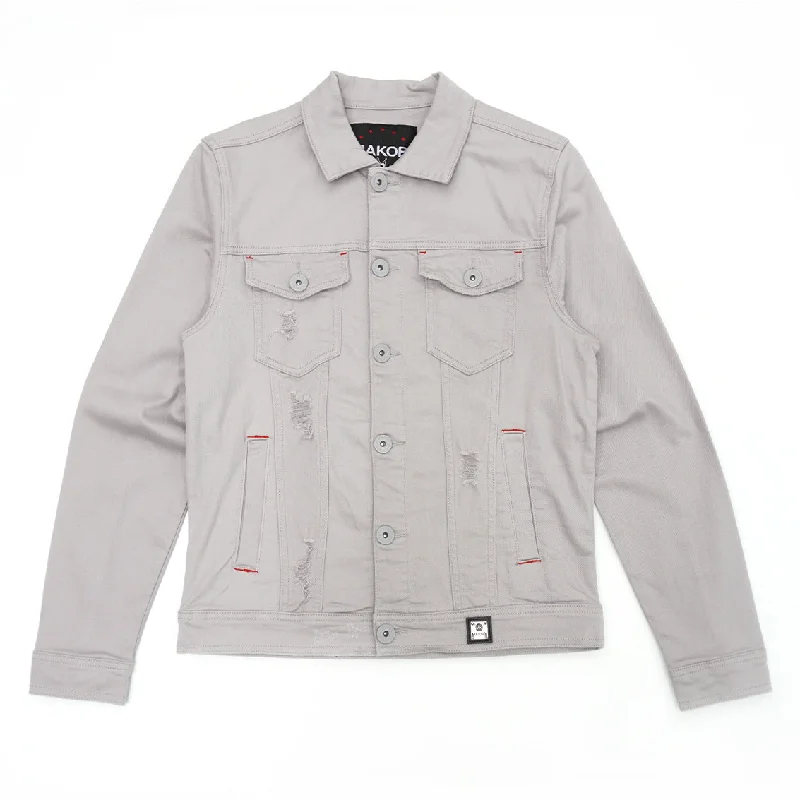 M1026 - Makobi Core Denim Jacket - Gray Artistic Men's Avant